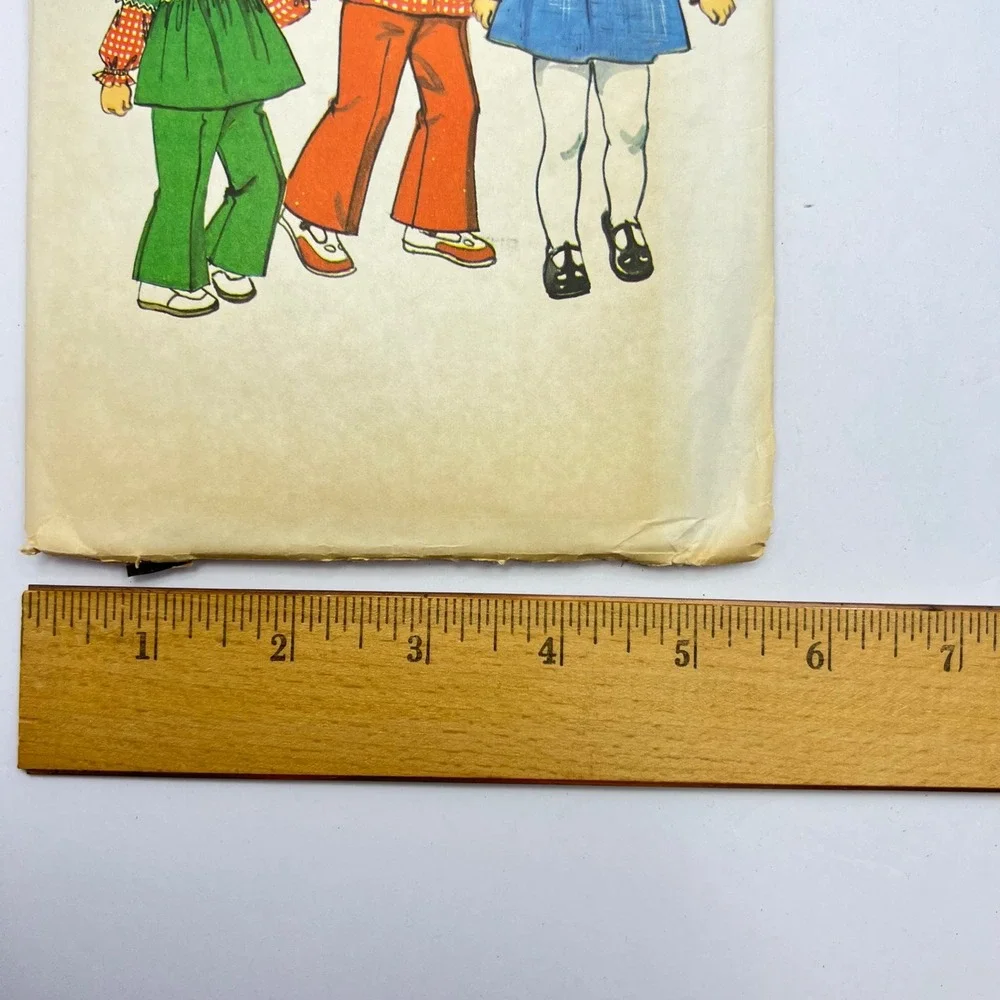 Simplicity 6532 Sewing Pattern Toddler Size‎ 3 Bell Bottom Pants Dress Top 1974